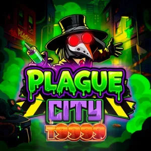 Tampilan visual slot Plague City dengan tema kota yang terinfeksi